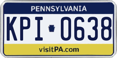 PA license plate KPI0638