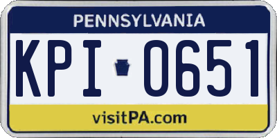PA license plate KPI0651