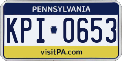PA license plate KPI0653
