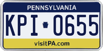 PA license plate KPI0655