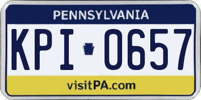 PA license plate KPI0657