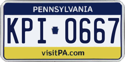 PA license plate KPI0667