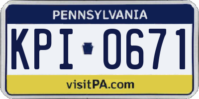 PA license plate KPI0671