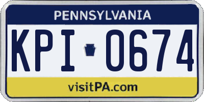 PA license plate KPI0674