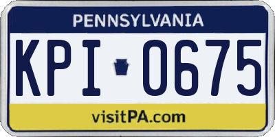 PA license plate KPI0675