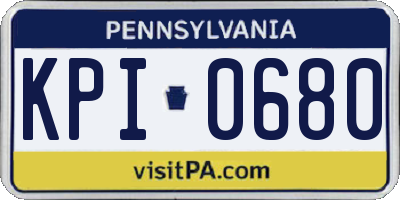 PA license plate KPI0680