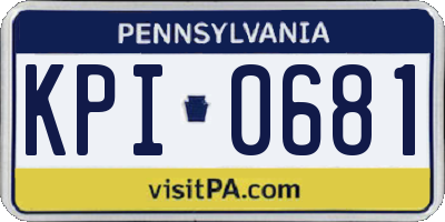 PA license plate KPI0681
