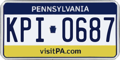 PA license plate KPI0687