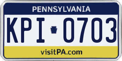 PA license plate KPI0703