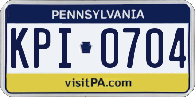 PA license plate KPI0704