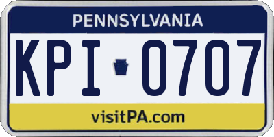 PA license plate KPI0707