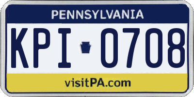 PA license plate KPI0708