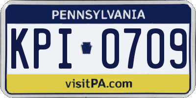 PA license plate KPI0709