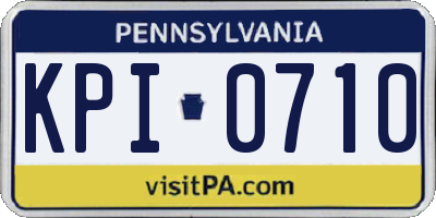 PA license plate KPI0710