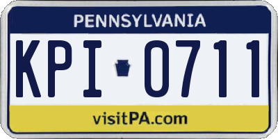 PA license plate KPI0711