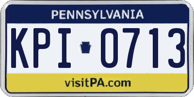 PA license plate KPI0713