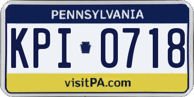 PA license plate KPI0718