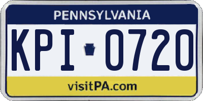 PA license plate KPI0720