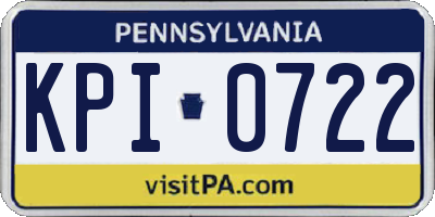 PA license plate KPI0722