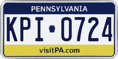 PA license plate KPI0724