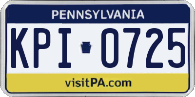 PA license plate KPI0725