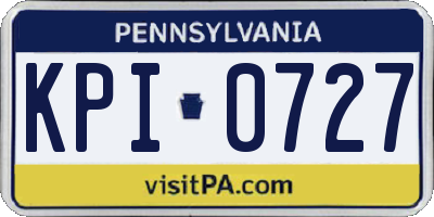 PA license plate KPI0727