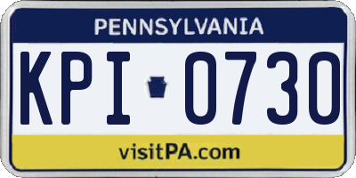 PA license plate KPI0730