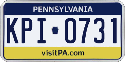 PA license plate KPI0731
