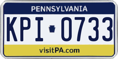 PA license plate KPI0733