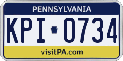PA license plate KPI0734