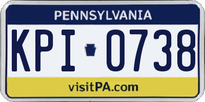 PA license plate KPI0738