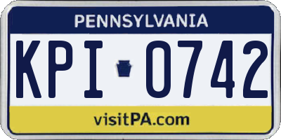 PA license plate KPI0742