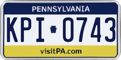 PA license plate KPI0743