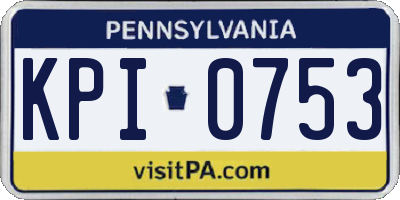 PA license plate KPI0753