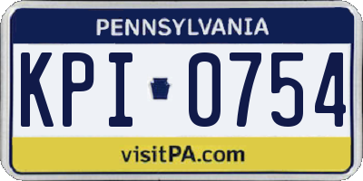 PA license plate KPI0754