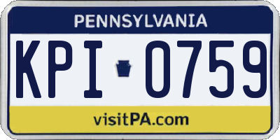 PA license plate KPI0759