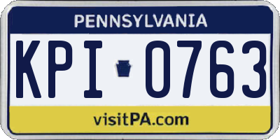 PA license plate KPI0763