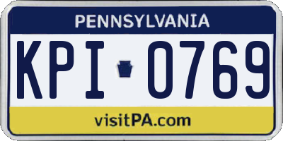 PA license plate KPI0769