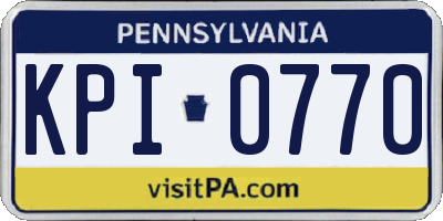 PA license plate KPI0770
