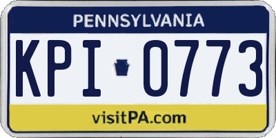 PA license plate KPI0773