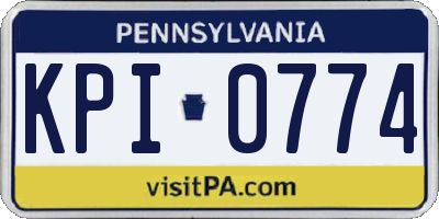 PA license plate KPI0774