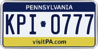 PA license plate KPI0777