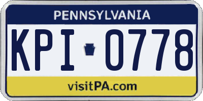 PA license plate KPI0778