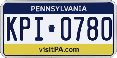 PA license plate KPI0780