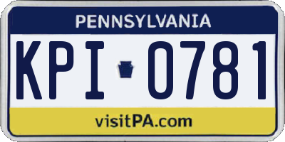 PA license plate KPI0781
