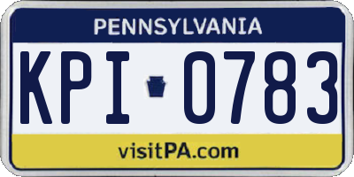 PA license plate KPI0783