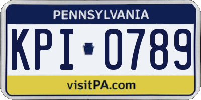 PA license plate KPI0789