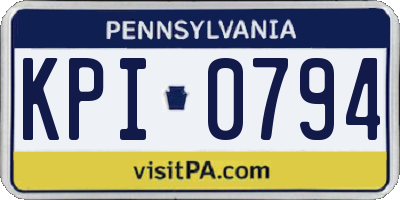 PA license plate KPI0794