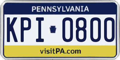 PA license plate KPI0800