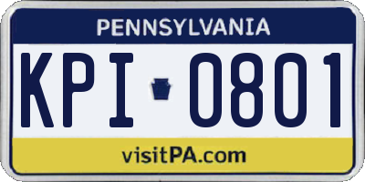 PA license plate KPI0801